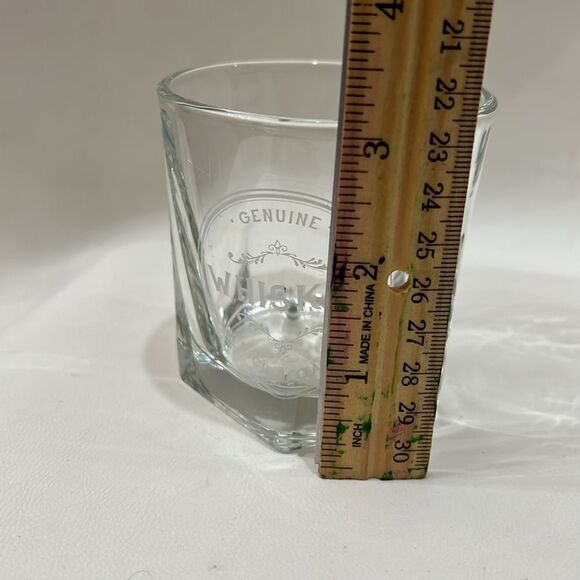 Whiskey Genuine Rich & Oaky White Faceted 8 Oz 3 1/4 In Tall 3 In Round Tumbler - Picture 6 of 7